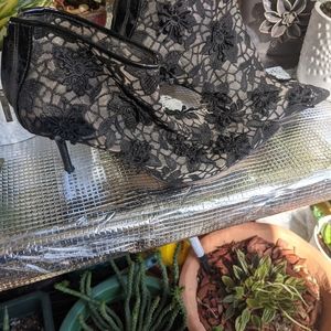 High heel Lace pointed shoes